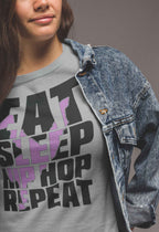 Eat Sleep Hip Hop Repeat T-Shirt, Grey, Hip Hop Dance Graphic Tee (US, Alpha, X-Large, Regular, Regular)