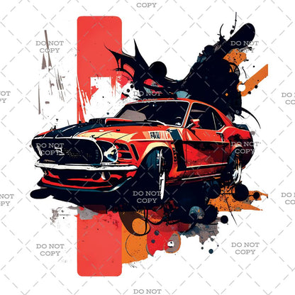 Famous Sport Cars DTF Transfer - '69 F Mustang