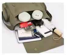 Messenger Bag Crossbody Bag Cartoon Students Book with Multiple Pockets, green