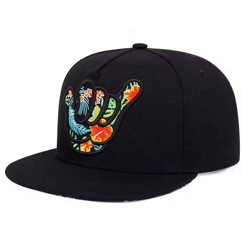 Colorful Hand Hip-hop Snapback Baseball Hat Lady Man Fitted Flat Cap