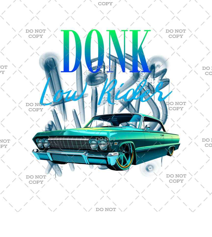 Classic Donk Lowrider DTF Heat Transfer Design, T-Shirt Design