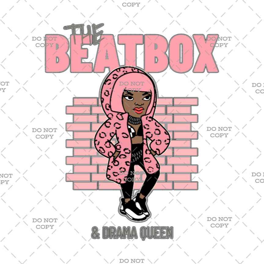 Drama Queen Iron-On Decal Pink Graphic Design Transfer