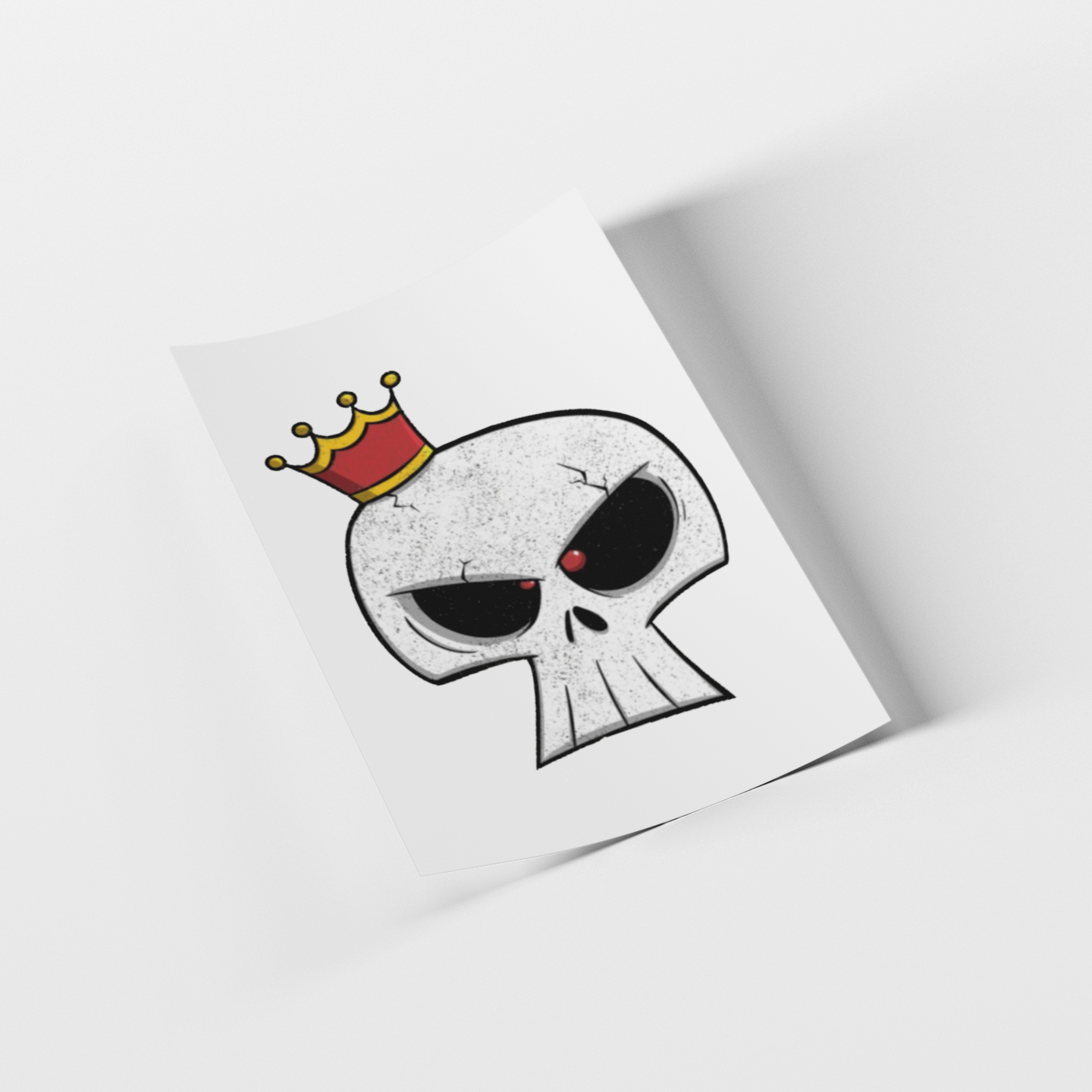 Skull with a crown on a white background