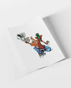 Graffiti Style DTF Heat Transfer Design, 11 inch Custom Transfer, Retro Skater Art