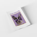 Card with a dog illustration and 'Hug Dealer' text on a white background