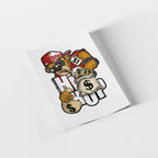 Hustle Teddy DTF Transfer Design, Iron-On Vinyl Decal for T-Shirts and Apparel