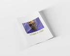 A white art print or card shown at an angle on a light gray background. The print features a stylized illustration of a person wearing a yellow cap and sunglasses against a purple backdrop, with the text 'Keepin it Real' in gold script below.