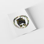 Decorative plate with a floral design on a white surface
