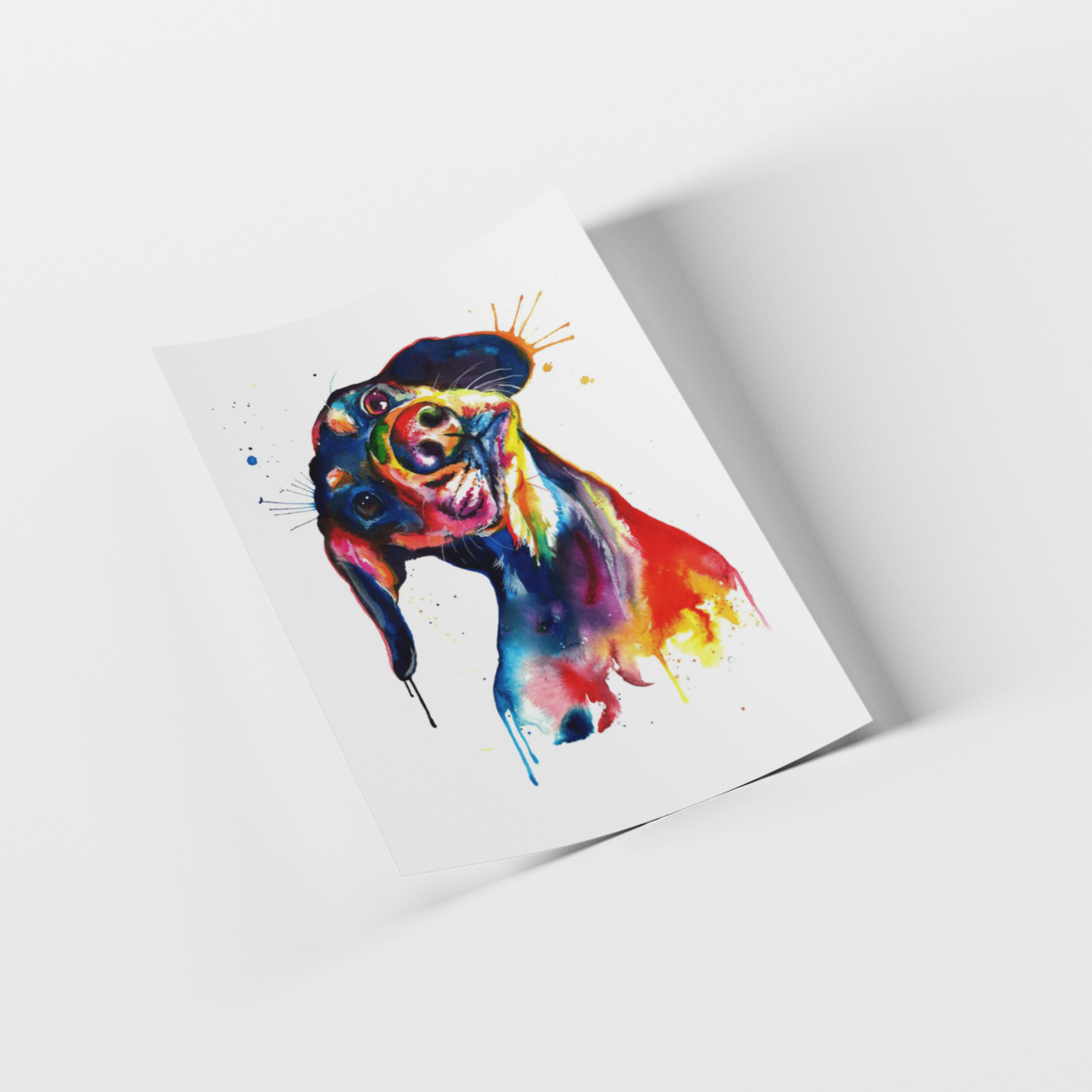 Colorful beagle illustration on a white background