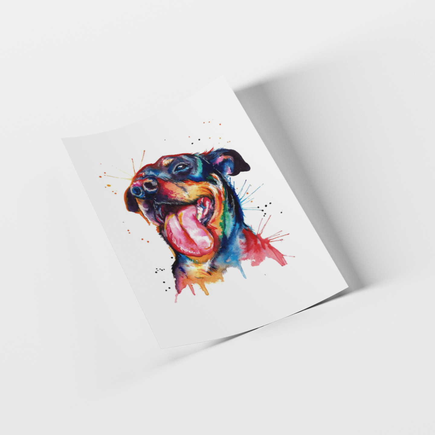 Colorful dog illustration on a white background