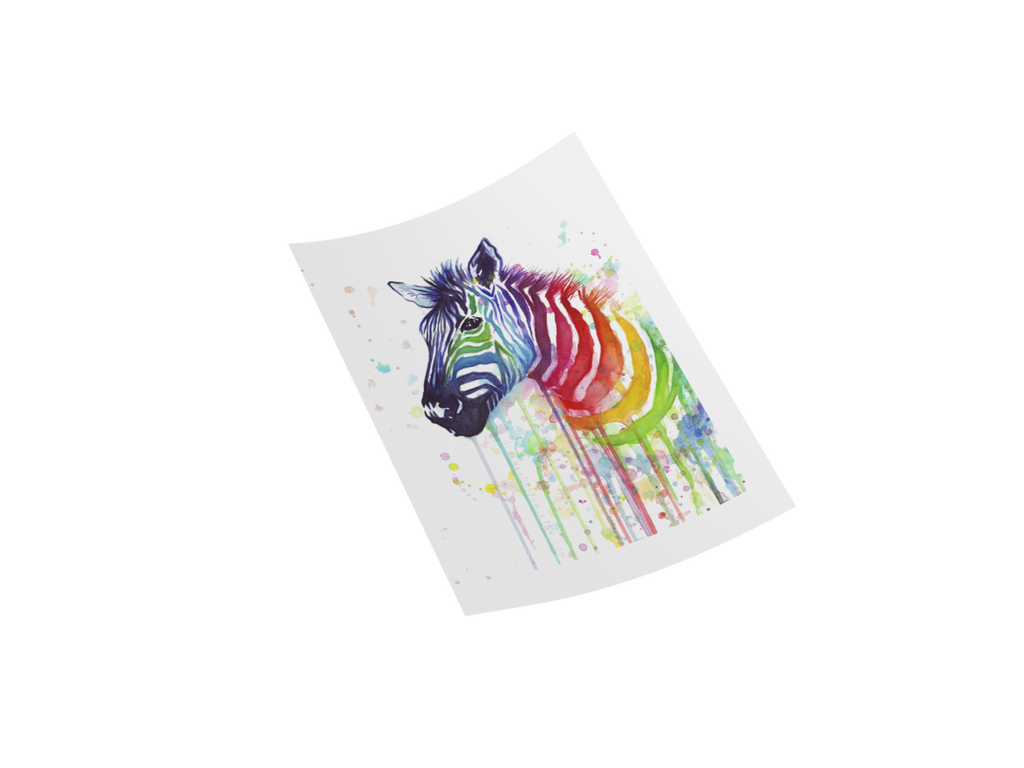 Color Splash Colorful Animals Iron-On Decal, Unique Design, Decorative Heat Transfer Art for Totes and Fabric