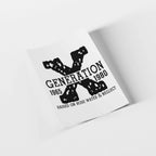 Generation X Retro Typography DTF Transfer Design, 1965-1980, T-Shirt Print