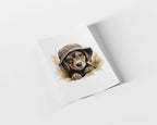 Beagle Puppy in Hat Graphic Decal T-Shirt Design