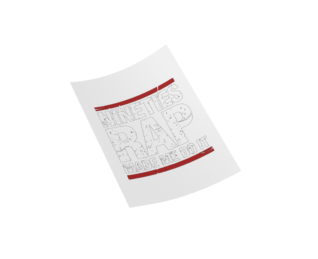 Nineties Rap DTF Transfer, 90's Retro Style Iron-On Vinyl Design