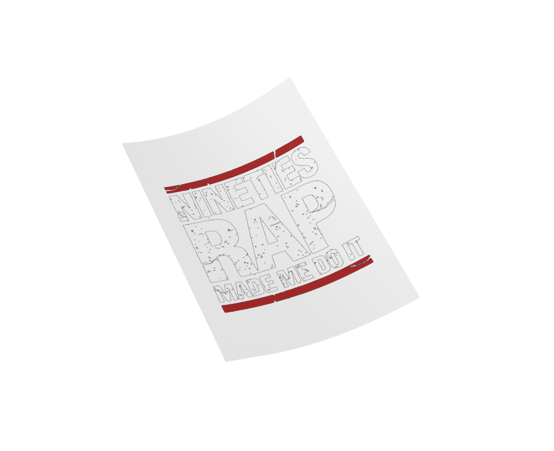 Nineties Rap DTF Transfer, 90's Retro Style Iron-On Vinyl Design