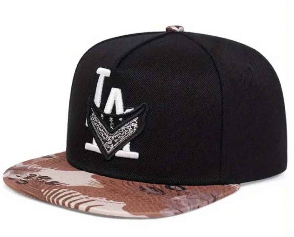 Personalized Embroidered Baseball Cap, Black with Print Design