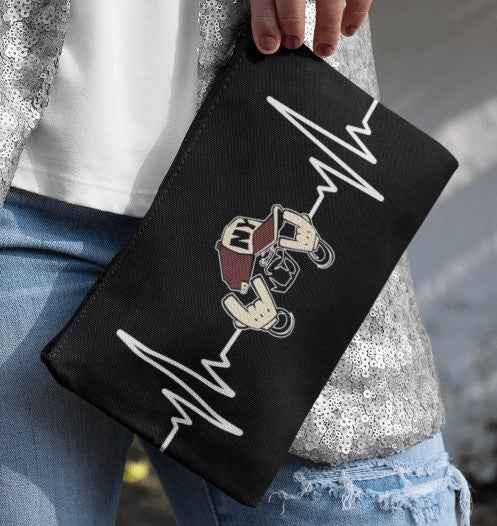 Urban Heartbeat Moneybag, Black, Graphic Print, Custom Design