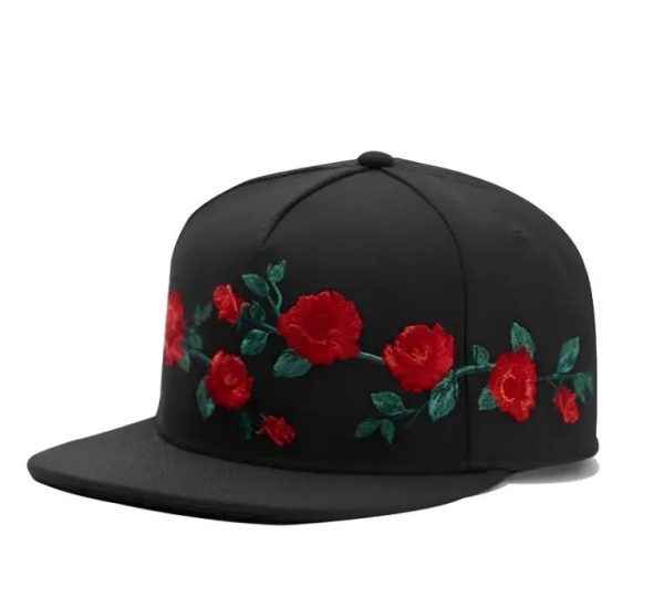 Rose Embroidery Hip Hop Baseball Cap Hat Adult Outdoor Hats Outdoor Sports Cap