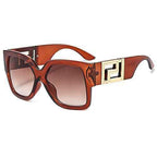 Sunglasses Oversized Wide Lens Gradient Lens Sunglasses Summer Street Vintage Shade Resin,Auburn,one size