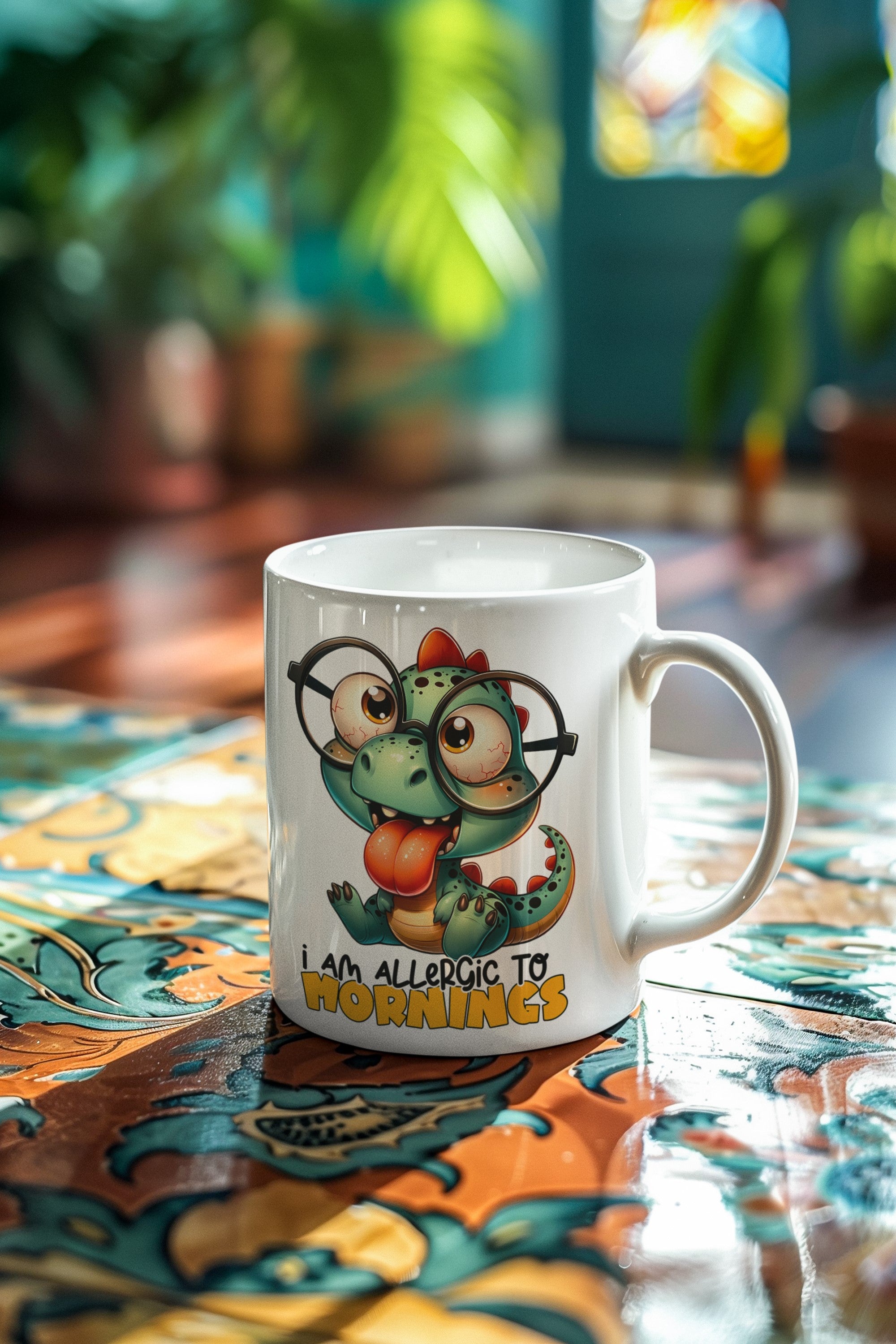 Allergic to mornings Funny Graphic Coffee Mug