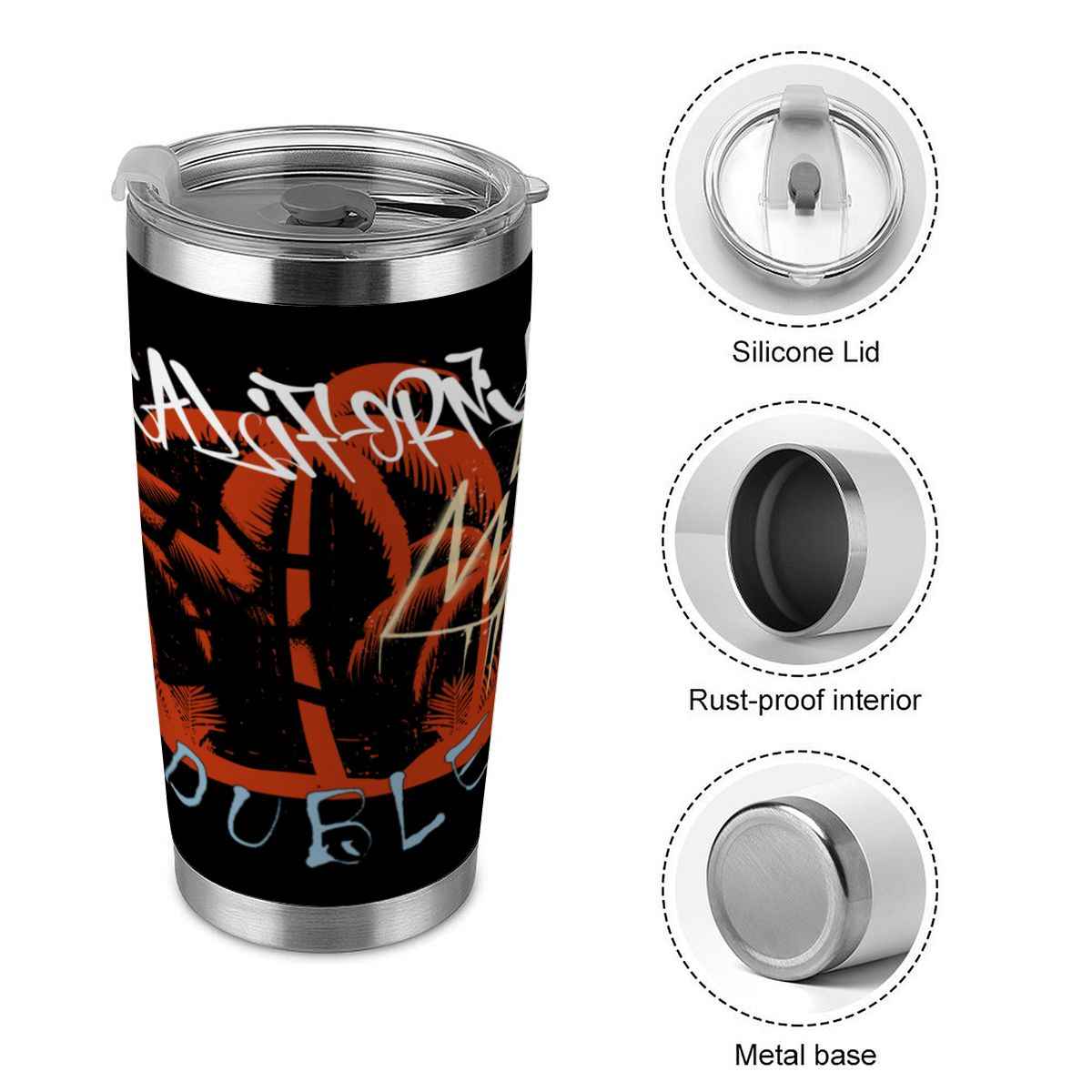 20oz Tumbler with Lid and Straw (Made in USA) # DoubleupCalifornia