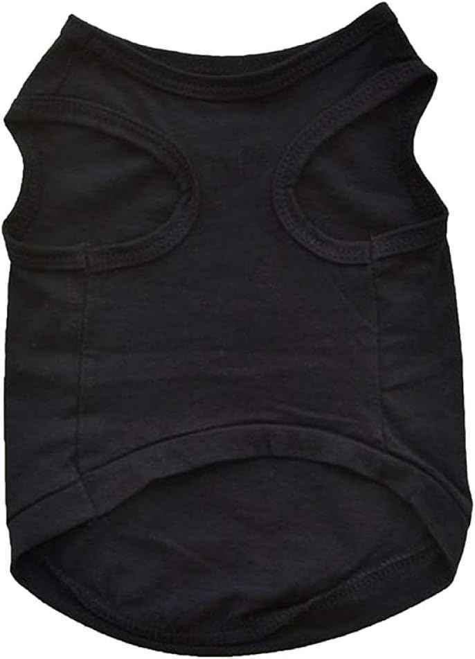 Pet Security Dog Tank Top, Black Cotton Tank Top with Security Print, Size M, Sleeveless Shirt for Dogs