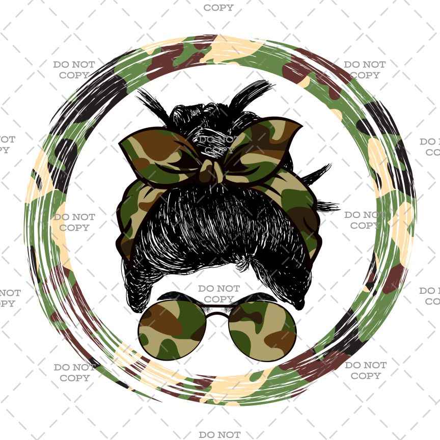 Military Camo Design Iron-on Transfer Decal, White T-Shirt Vinyl Sticker