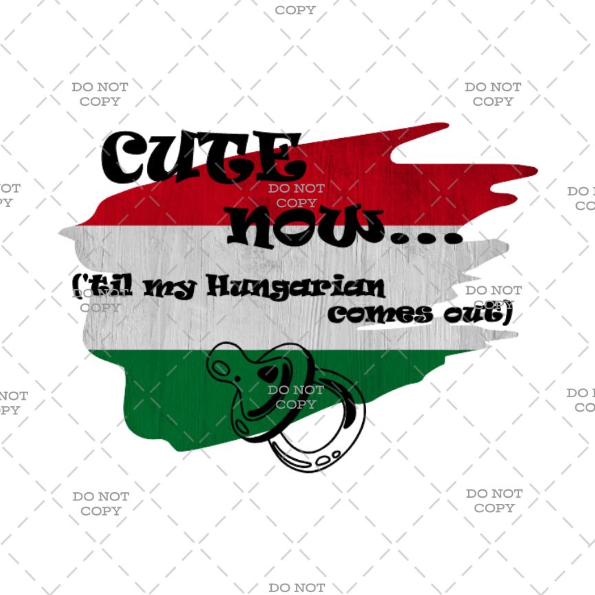 Design with Hungarian flag colors and text on a white background