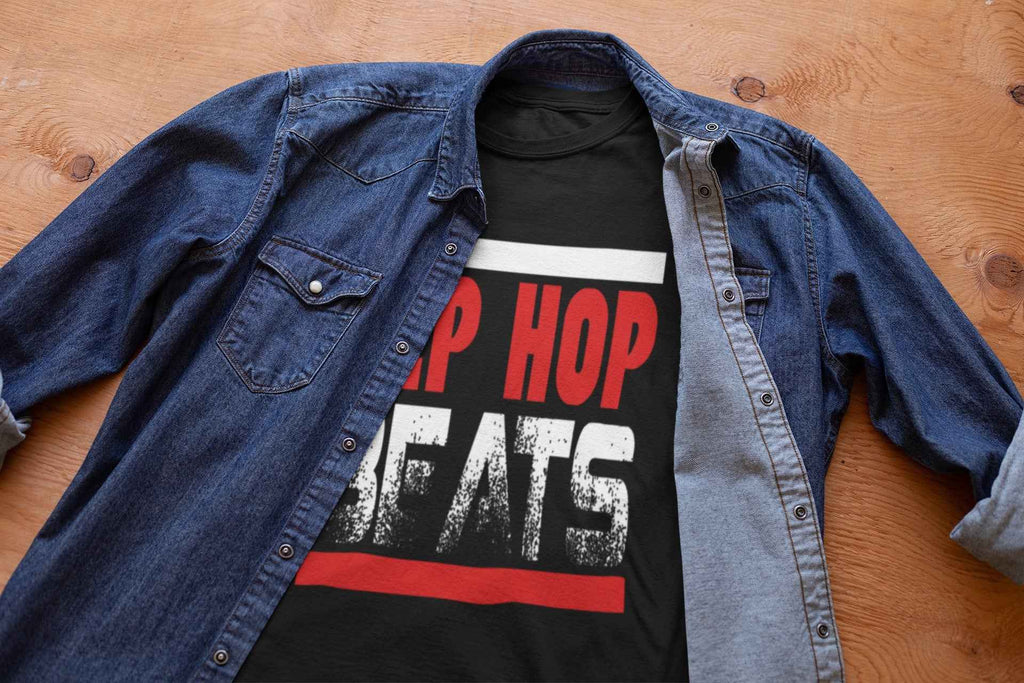 Hip Hop Beats Graphic T-Shirt, Black, Music Theme, Short Sleeve
