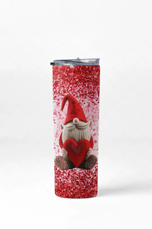 Cute Red Valentine Gnome 20 oz Stainless-Steel Tumbler