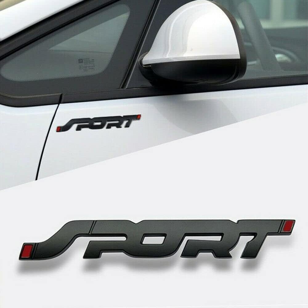 3D Metal Sport Sticker Chrome Decal Emblem Badge for All Cars and Bikes (Black)
