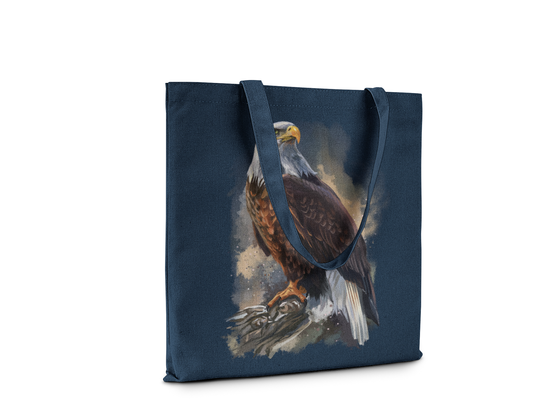 Eagle Art Canvas Tote Bag, Reusable Shopping Bag with Bird Design - AKC UNITED