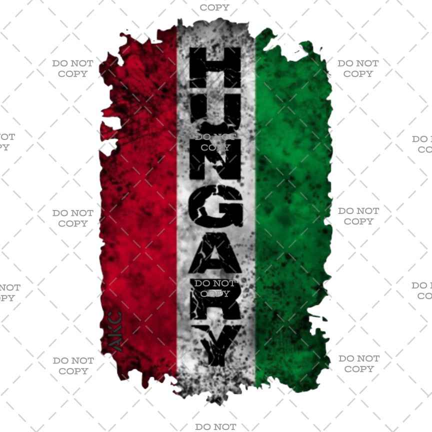 Hungarian Pride Retro Decal, Flag Design DTF Transfer Print
