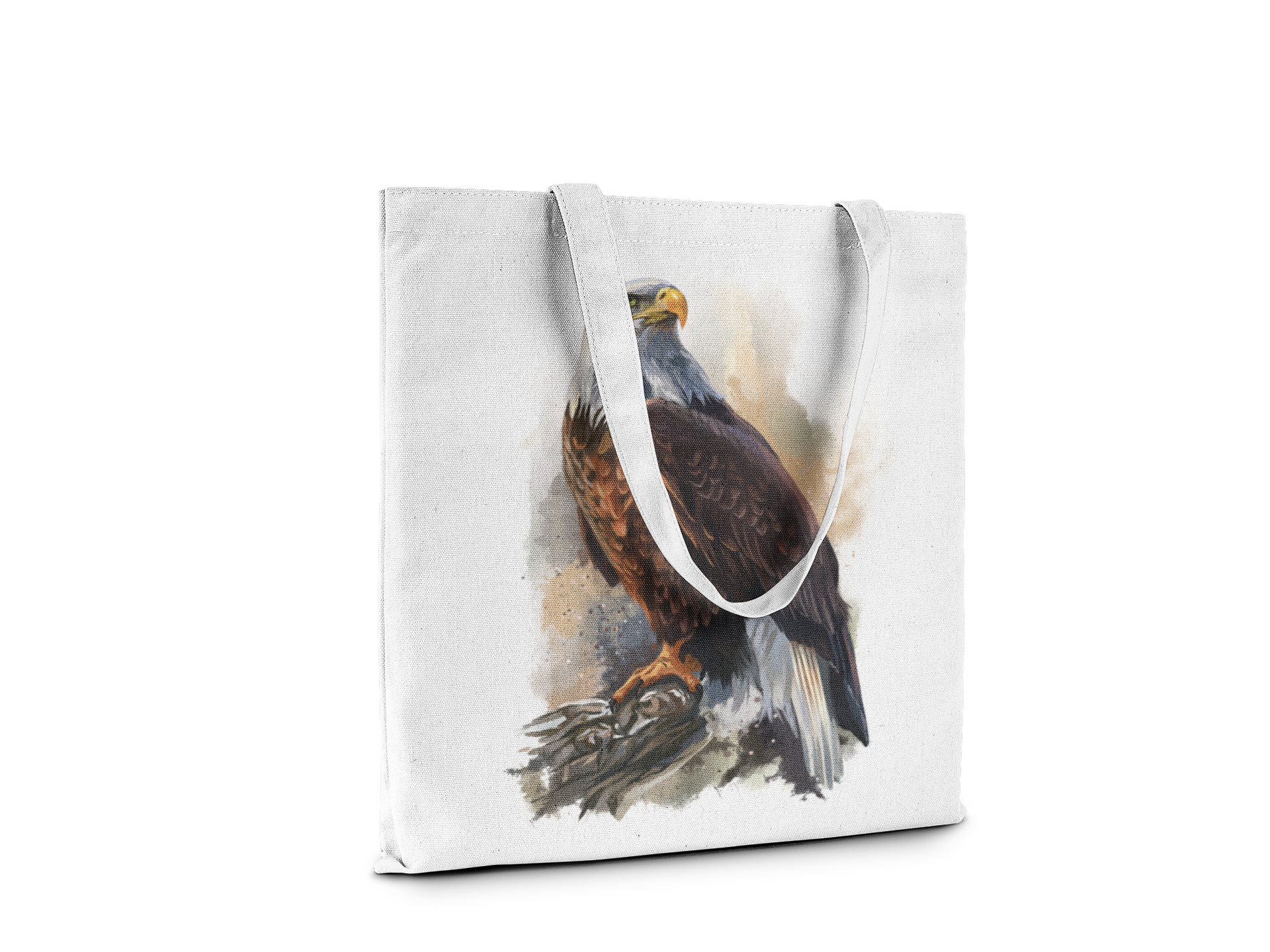 Eagle Art Canvas Tote Bag, Reusable Shopping Bag with Bird Design - AKC UNITED