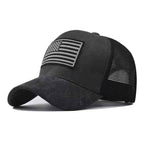 Embroider Flag Washed Baseball Cap, Cotton Trucker Hat