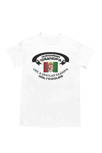 Hungarian Grandpa Like a Regular Grandpa Only Cooler Graphic T-Shirt, Black or White, Short Sleeve