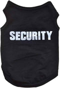 Pet Security Dog Tank Top, Black Cotton Tank Top with Security Print, Size M, Sleeveless Shirt for Dogs