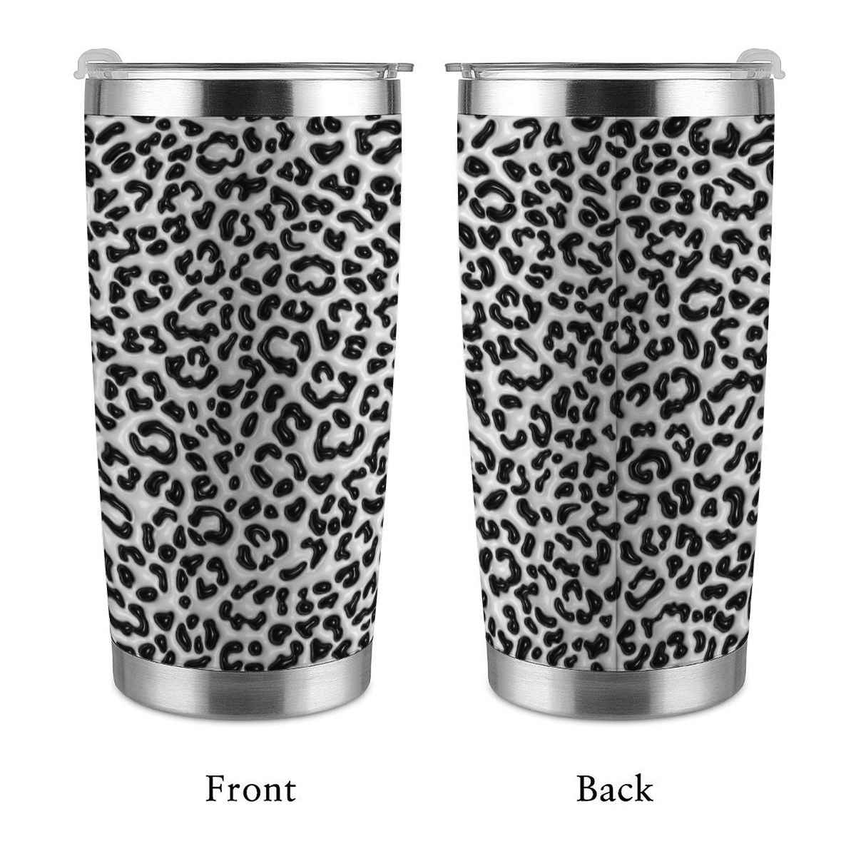20oz Tumbler with Lid and Straw (Made in USA) Black and White pattern
