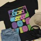 80s Retro Cassette Iron-On Transfer - Rainbow Neon Colors -- {{ variant.sku }}