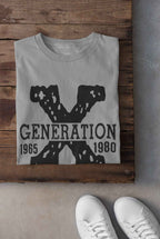 Generation X Graphic T-Shirt, 1965-1980 Nostalgic Print, Front and Back Design