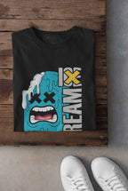 Scream IX Ice Cream Graphic T-Shirt, White and Black Colors, Custom Design