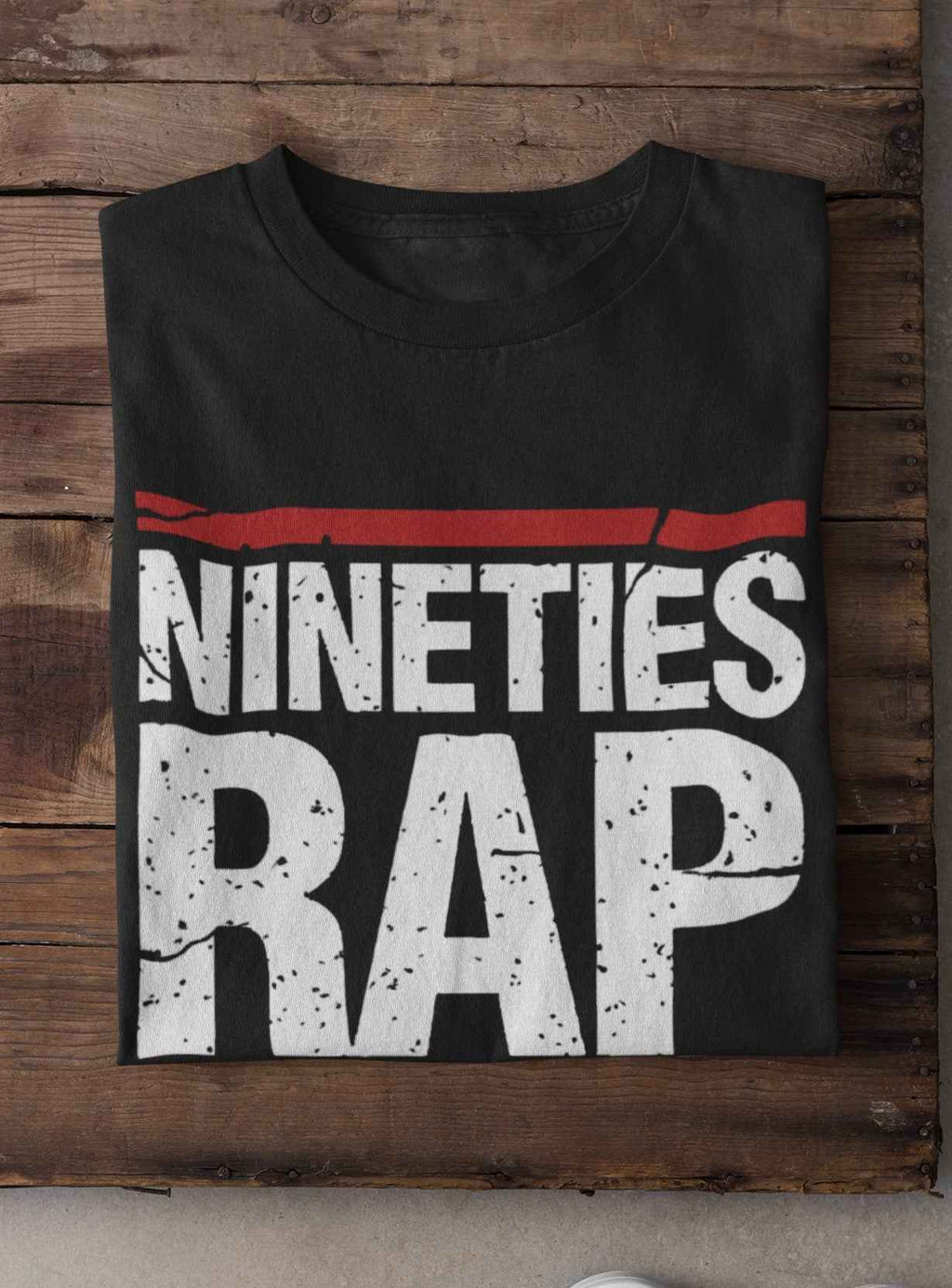 Nineties Rap T-Shirt, Made Me Do It Graphic Design, Black Cotton, Hip-Hop Music Fan Apparel