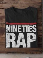 Nineties Rap T-Shirt, Made Me Do It Graphic Design, Black Cotton, Hip-Hop Music Fan Apparel