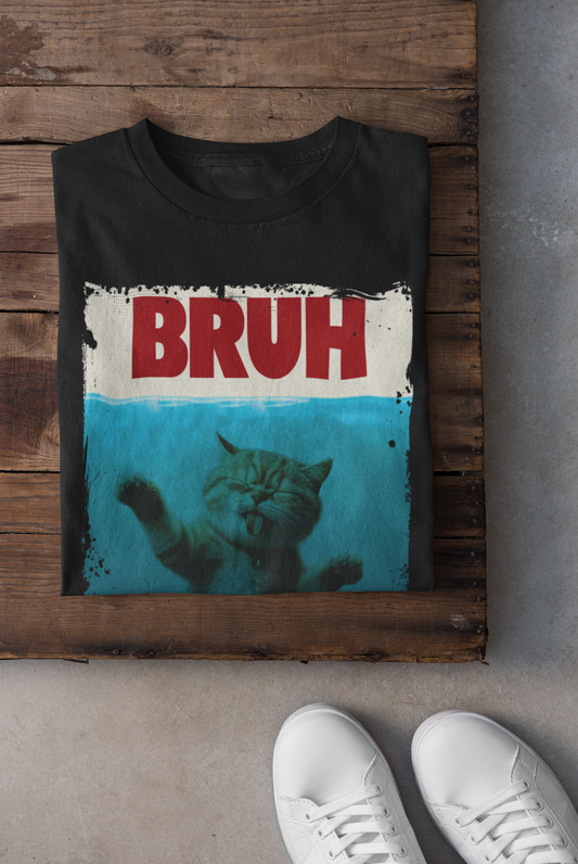 Bruh Funny Cat Meme DTF Decal - Unique Design for Cat Lovers and Decorators