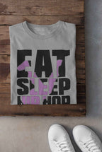 Eat Sleep Hip Hop Repeat T-Shirt, Grey, Hip Hop Dance Graphic Tee (US, Alpha, X-Large, Regular, Regular)