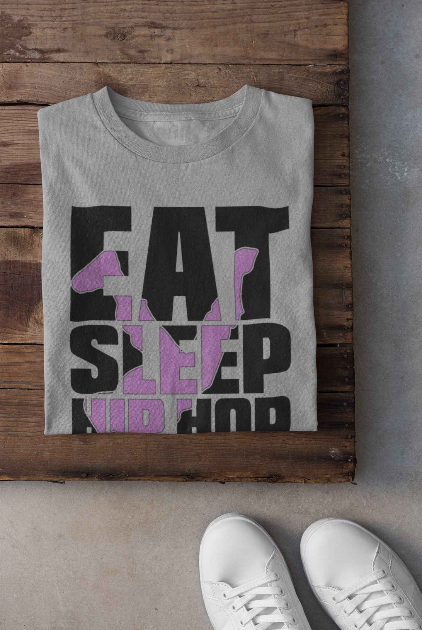 Eat Sleep Hip Hop Repeat T-Shirt, Grey, Hip Hop Dance Graphic Tee (US, Alpha, X-Large, Regular, Regular)