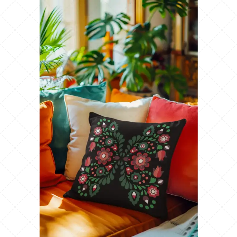 Folklore Design Decorative Pillow - Soft and Stylish