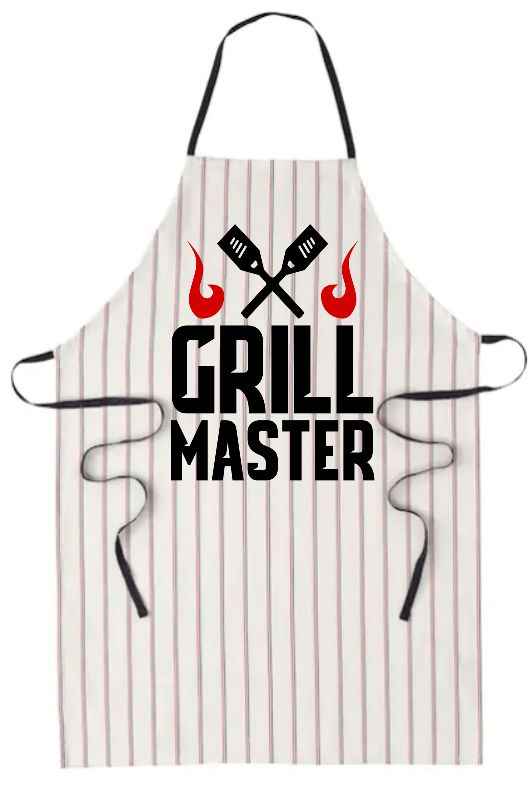 Funny Kitchen Apron with Unique Design, Striped Pattern, Black and White
