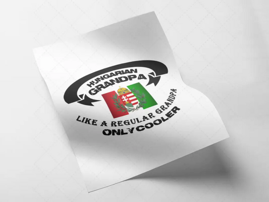 HUNGARIAN GRANDPA Iron on Decal - Show Your Heritage in Style