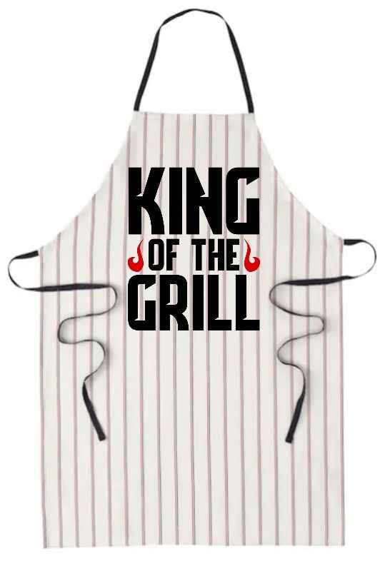 Funny Kitchen Apron with Unique Design, Striped Pattern, Black and White